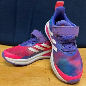Adidas Fortarun EL Girls Sneakers - Purple & Pink Tie Dye - Size 11